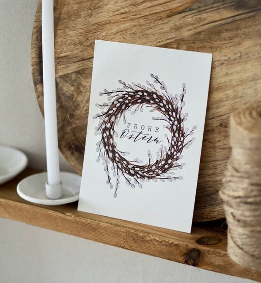 Frollein Lücke Postkarte „Weidekätzchenkranz“ - athomewithpaula