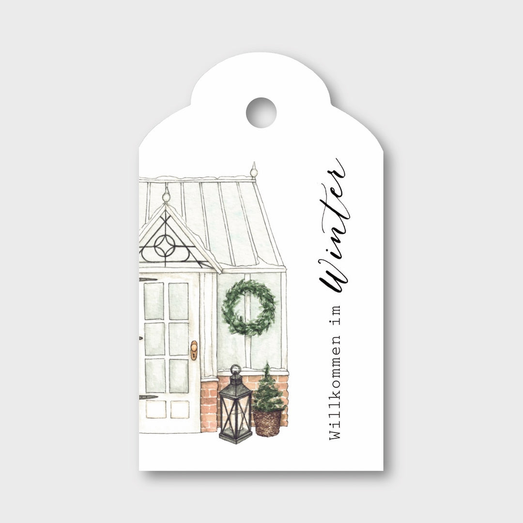 Frollein Lücke Geschenkanhänger „Winterliches Gewächshaus“ - athomewithpaula
