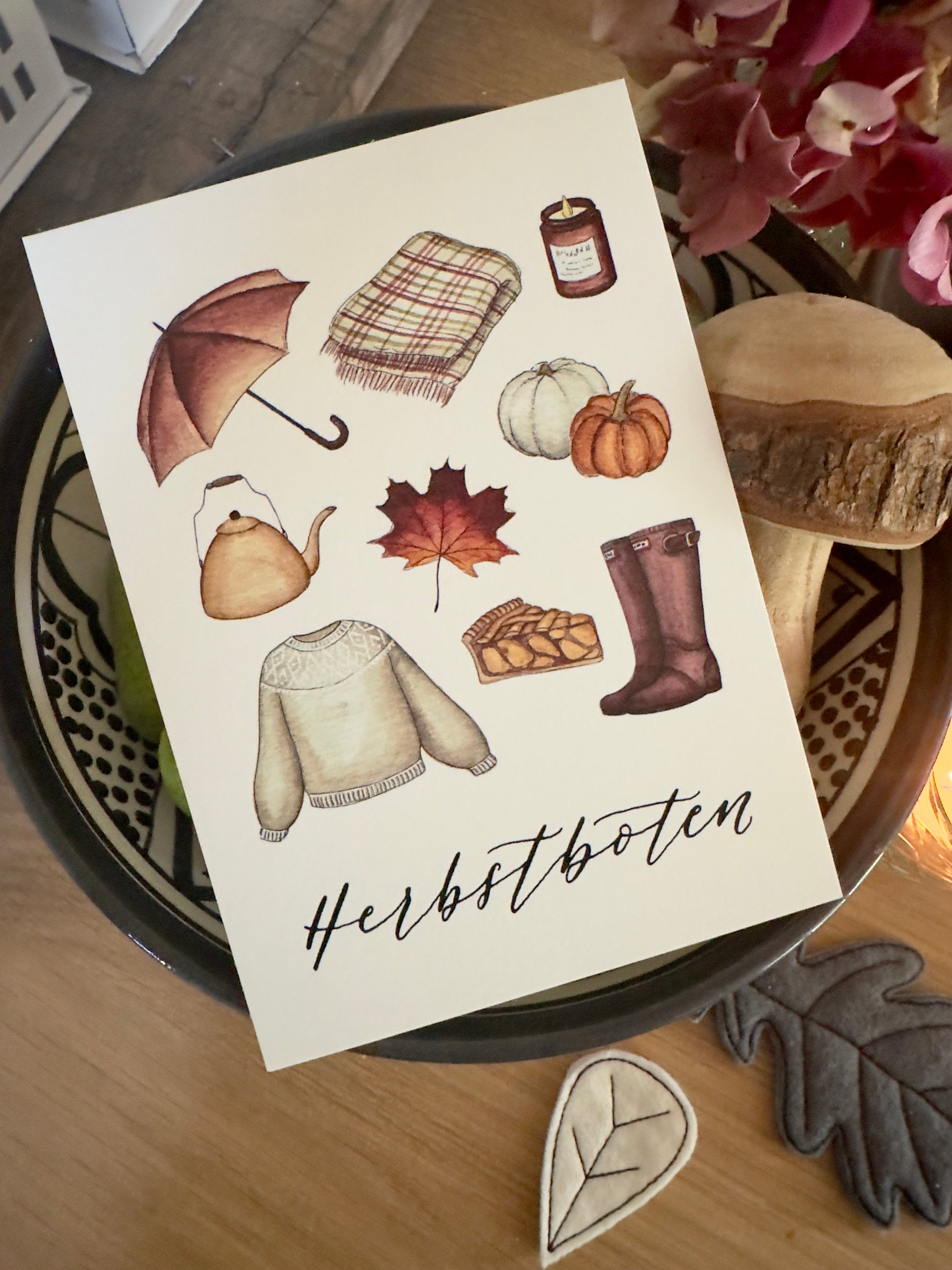 Postkarte A6 "HERBSTBOTEN" - athomewithpaula