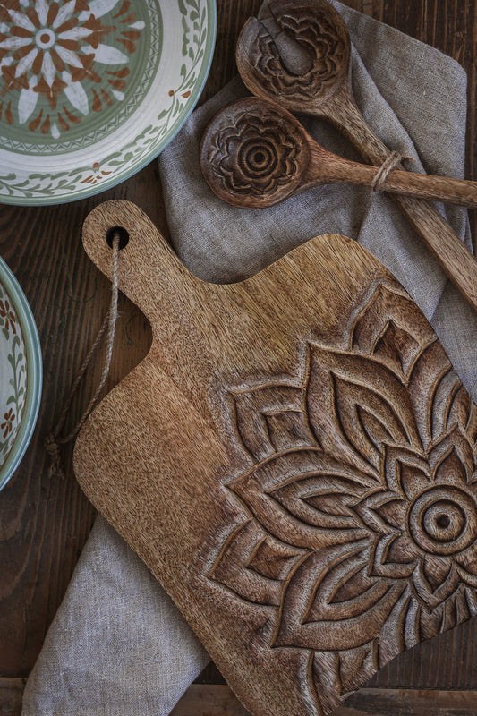 Majas Cottage Fleur Schneidebrett aus Akazienholz