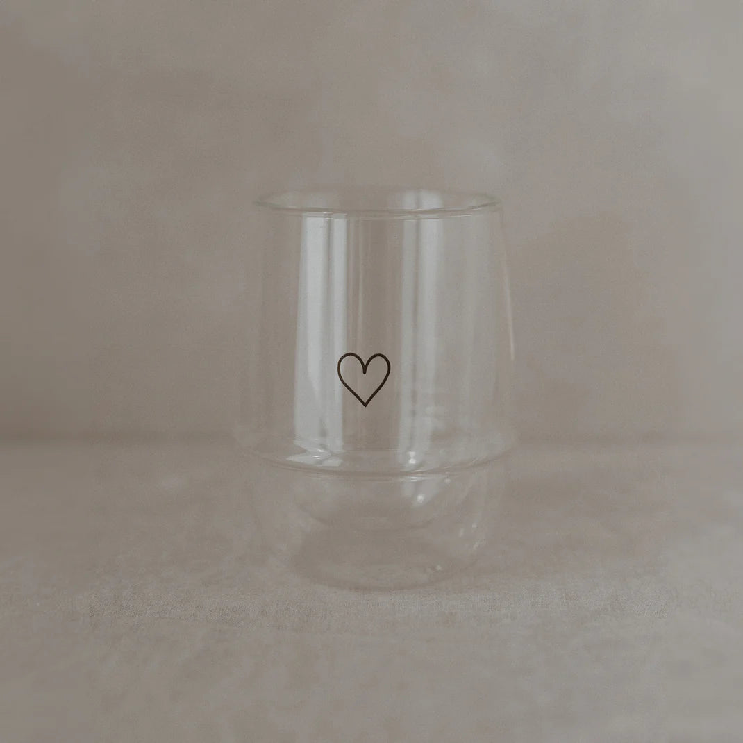 Eulenschnitt Doppelwandiges Glas 300ml Herz