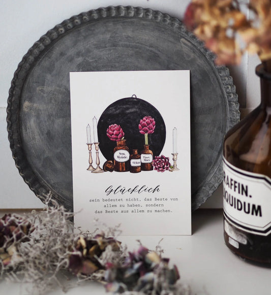 Postkarte A6 "GLÜCKLICH"