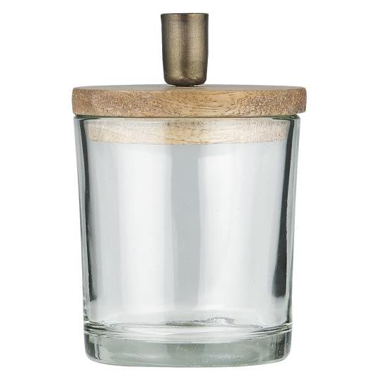 Kerzenhalter für dünne Kerze mit Holzdeckel - athomewithpaula