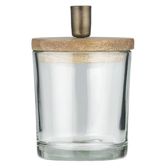 Kerzenhalter für dünne Kerze mit Holzdeckel - athomewithpaula