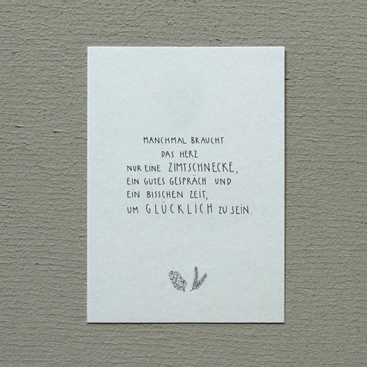 Slowlay Postkarte - Machmal braucht das Herz - athomewithpaula