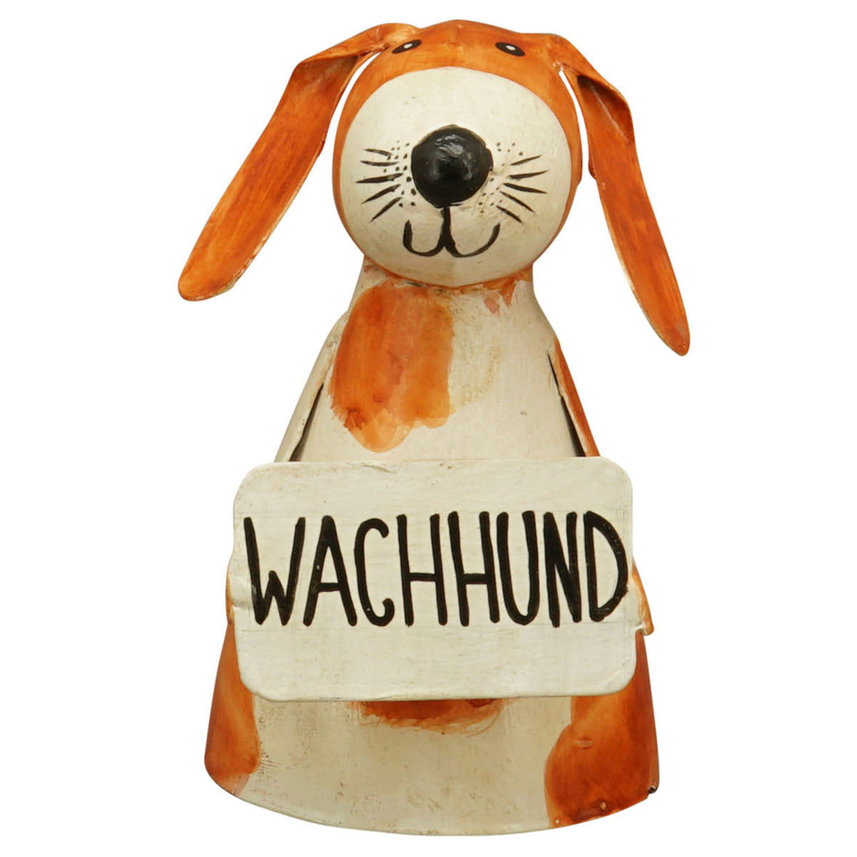 Metall-Hund mit Schild-Zaunhocker "Wachhund", 16cm - athomewithpaula