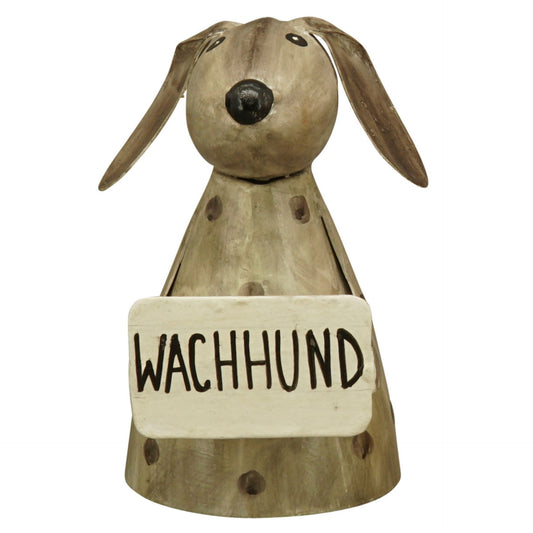 Metall-Hund mit Schild "Wachhund", 16cm - athomewithpaula